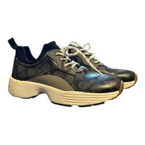 Unique Coach Women's Black and Gray Sneaker with large "C" signature print